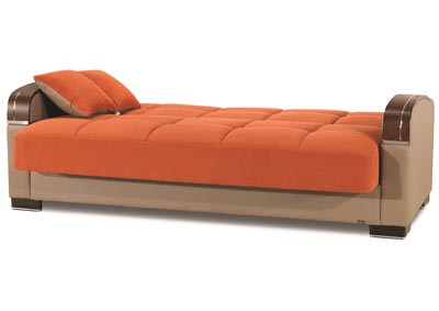 Mobimax Orange Chenille Sofabed,Ottomanson (Previously Casamode)